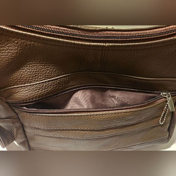 Women's Large Dark Brown Purse w/Multi Compartments EUC - Picture 8 of 16